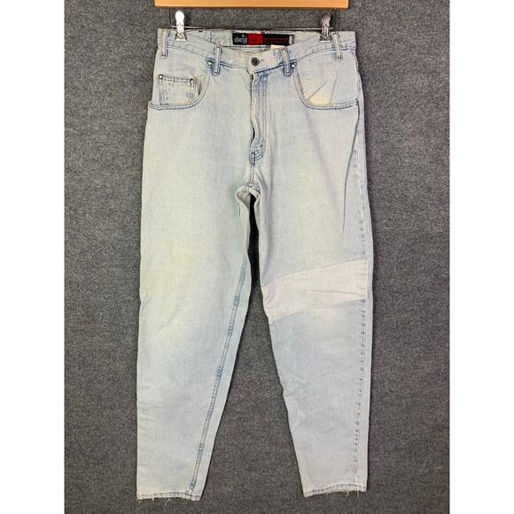 Vintage 90s Levis SilverTab Jeans Mens Sz W33XL36 Loose Light Wash Patch work